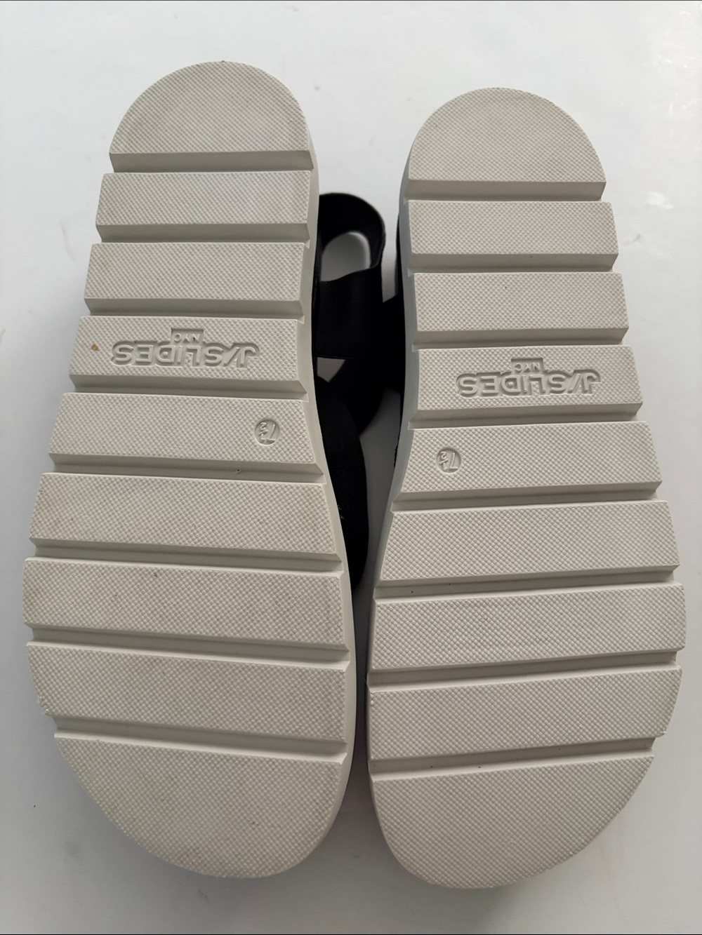 J Slides J/SLIDES Shoes Women's Becky Sandals In Black Suede Gold Buckle 7.5 - Picture 12 of 16